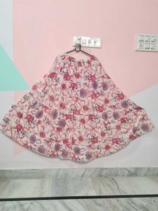 White Floral Skirt