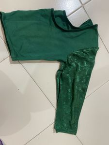 Green Blouse With 3/4 Sleeves