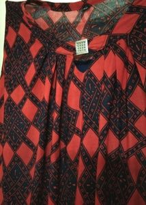Red Diamond Print Top