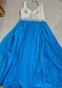 Blue Embellished Party Dress