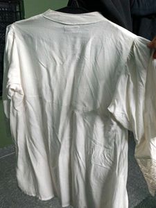 White Lace Embroidered Blouse , Breathable Cloth