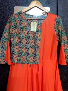 New Orange Stylish Kurti 🧡