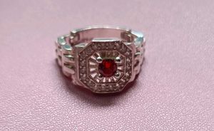 Red Stone Silver Ring
