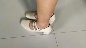 Cream Block Heel Mary Janes