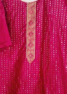 Dark Rose Kurti Set With Plazo Bilkul New