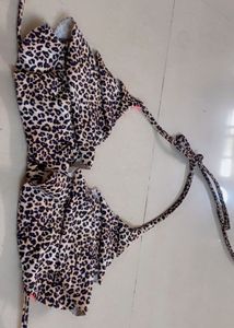 Leopard Print Bikini Top