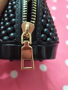 Black Beaded Mini Handbag