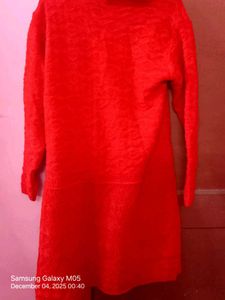ATTRACTIVE RED KNIT LONG CARDIGAN