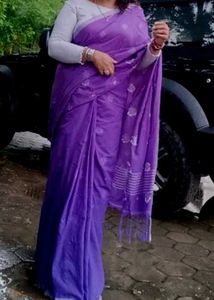 Purple Cotton Saree
