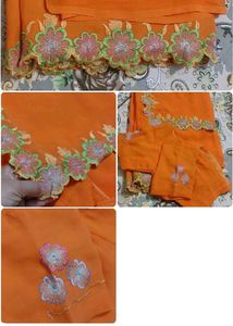 Orange Pure Georgette Saree