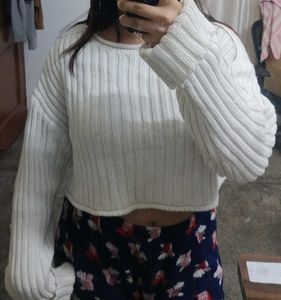 Zara Cropped Knit Sweater
