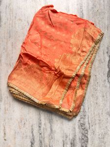 Peach Dupatta with Gold Detail