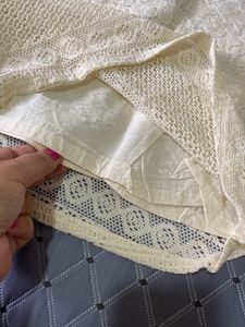 Women Flared Net Palazzo With Lining