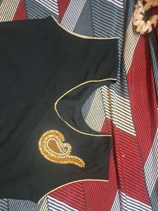 Flair Black Kundan Work Simple Top