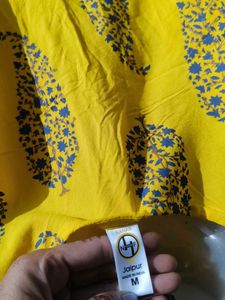 Yellow Printed Kurti