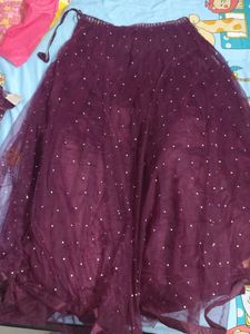 Party wear Lehenga with heavy mirror work b