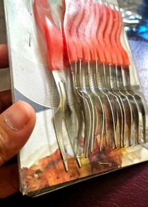 10 Unused Bright Fruit Forks