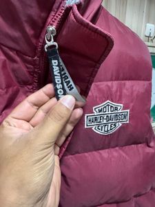 Harley Davidson Maroon Down Feather Puffer Vest