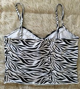 Zebra Print Lace Cami Top