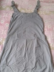 Gray Dress with Buckle Straps
