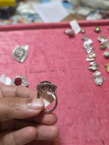 Ruby Swarovski Crystal Adjustable Ring