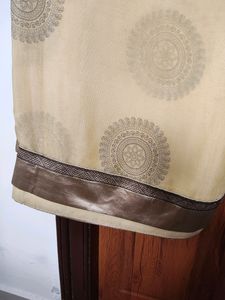 Lemon Yellow Gold Border Saree With Blouse