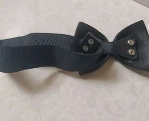 Black Bow Rubber Waist Belt