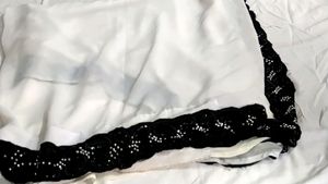 Georgous White Saree | Black Border