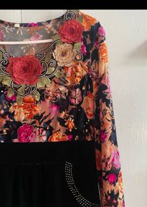 Velvet Floral Dress