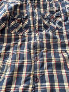 Blue Plaid Hooded Jacket