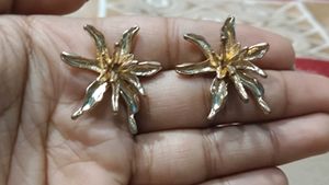 Flower Gold Plated Stud Earrings