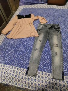 Girls Jeans And Top Set