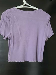 Cute Purple Ribbed Tee