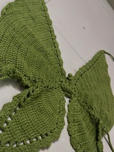 Green Crochet Butterfly Bikini Top