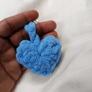 Cute Crochet Heart keychain 💙🩵