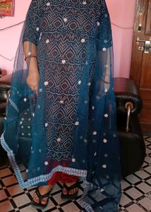 Designer Unstitched Lehenga Blouse Dupatta Set