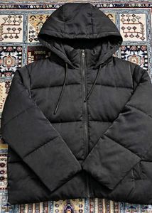 Black Puffer Jacket with Hood