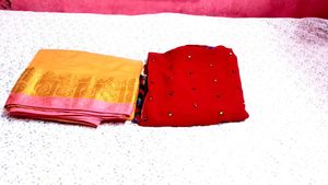 Red &amp; Gold Saree