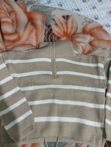 Striped Half-Zip Pullover