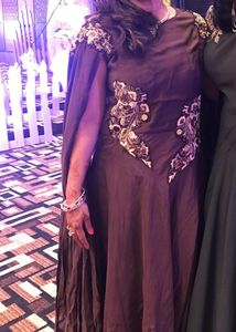 Embroidered Brown  Gown