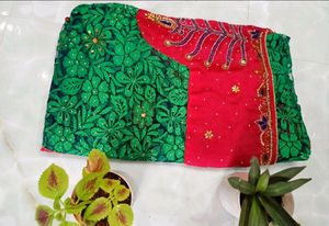 Embroidered Green Saree