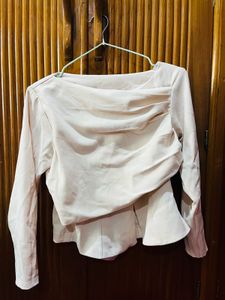 Blush Ruched Long Sleeve Top