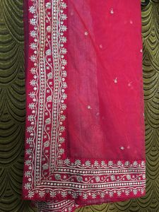 Pink Embroidered Dupatta