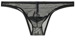 Men Sheer Black Thong