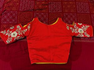 Red Embroidered Blouse