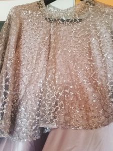 Plus Size Satin Cape Gown