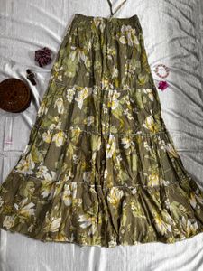 🗝️Pinterest Floral Tiered Vintage Maxi Skirt