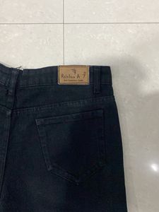 Black Denim Cargo Pants