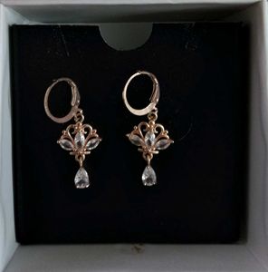 Korean Rose Gold Teardrop Dangle Earrings