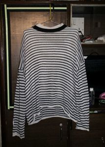 Striped Oversized Sweater with inner